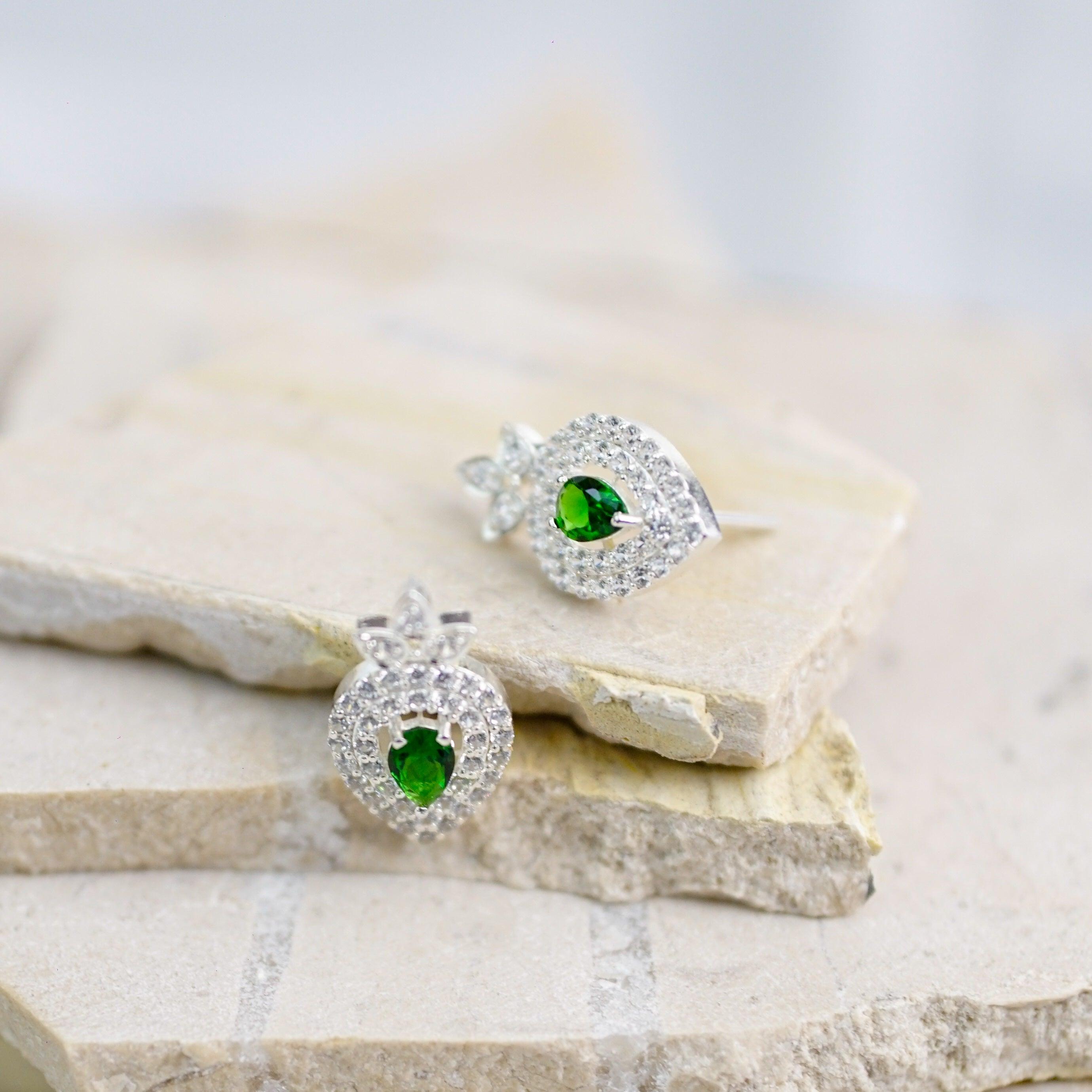 Emerald Pear Earrings - AlShaikh Jewellers