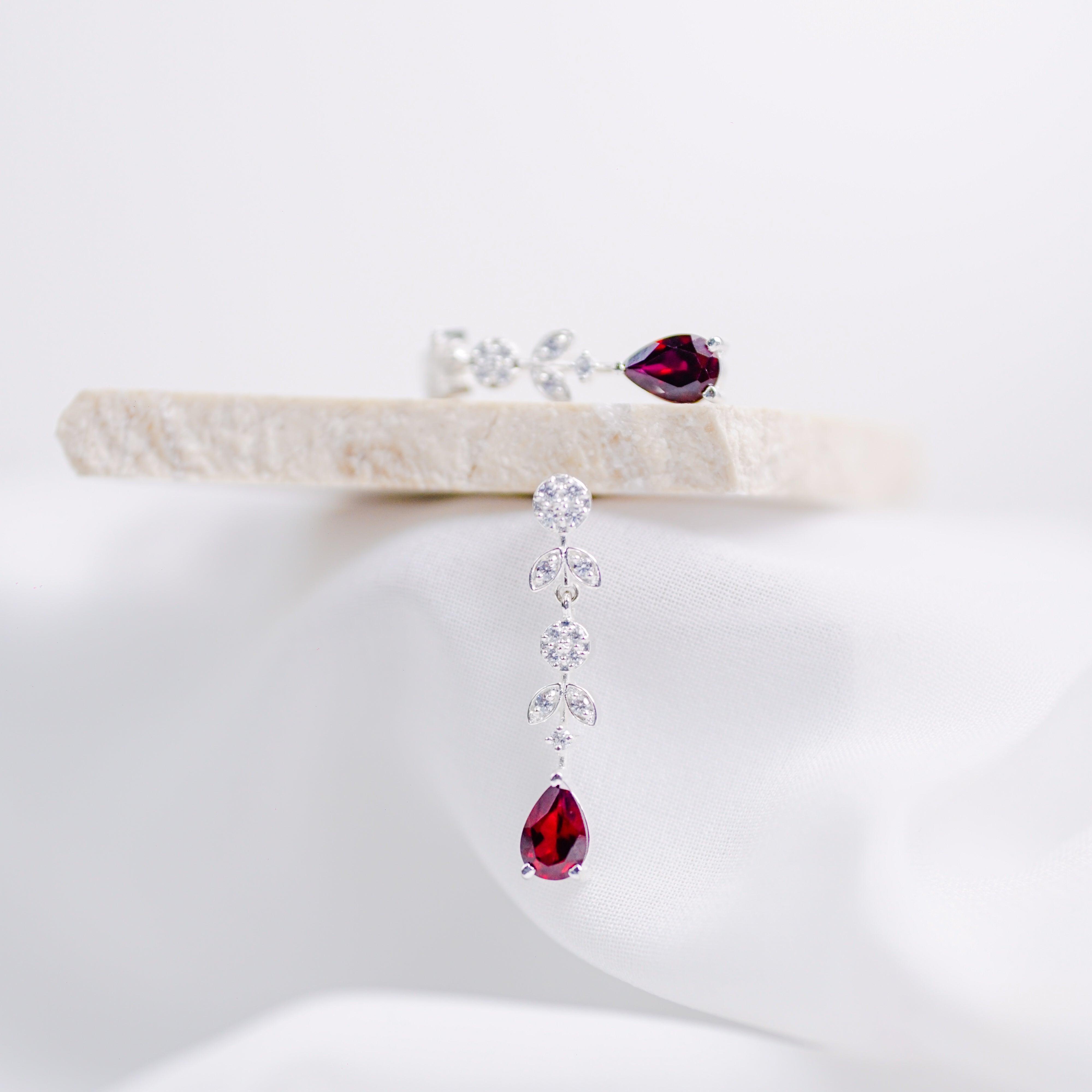 Ruby Almond Drop Earrings - AlShaikh Jewellers