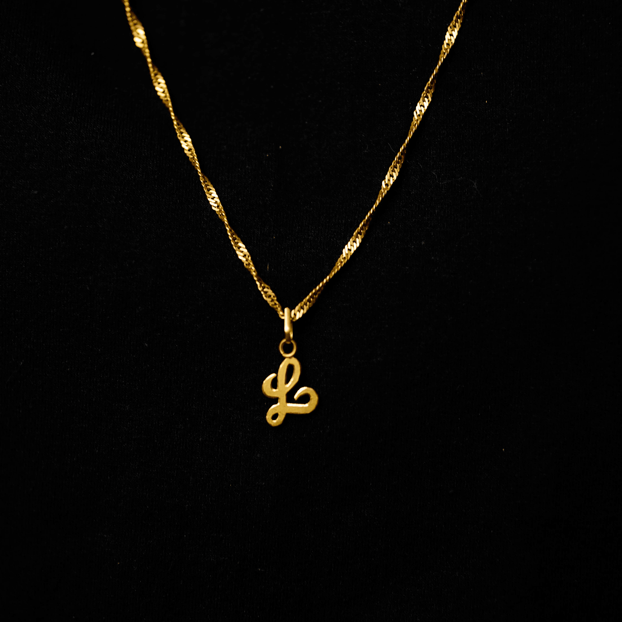 Gold Alphabet Pendant - AlShaikh Jewellers