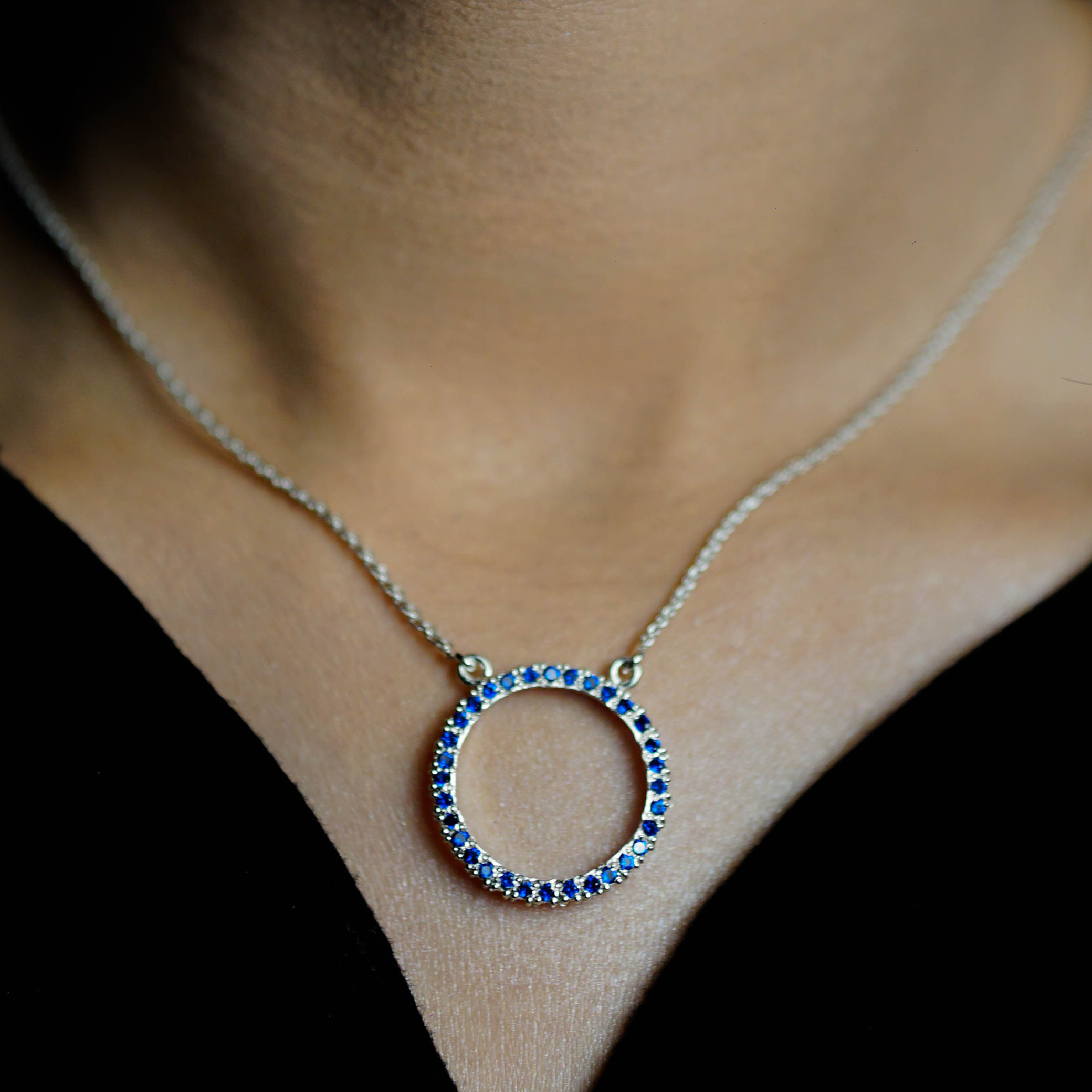 Studded Circular Pendant with Chain - AlShaikh Jewellers