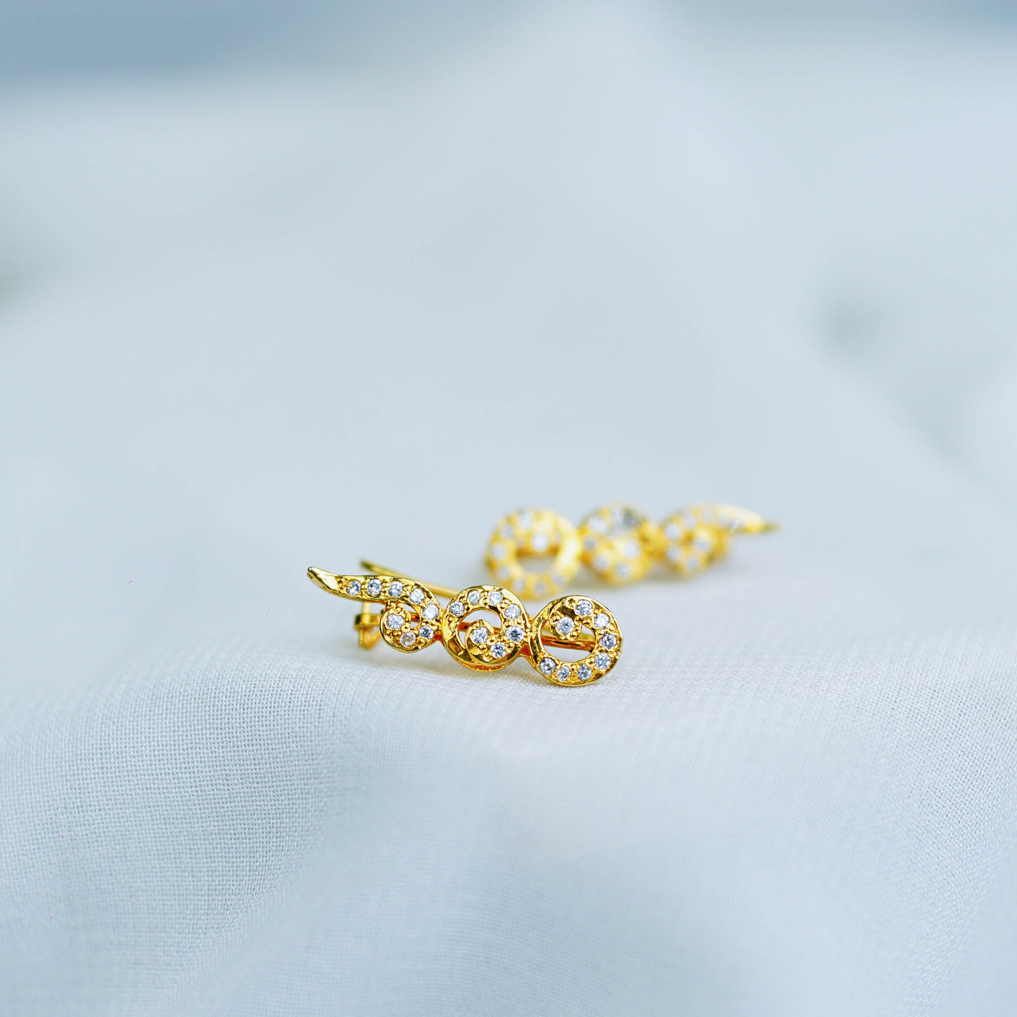 Loop a loop Gold plated Silver Earrings - AlShaikh Jewellers