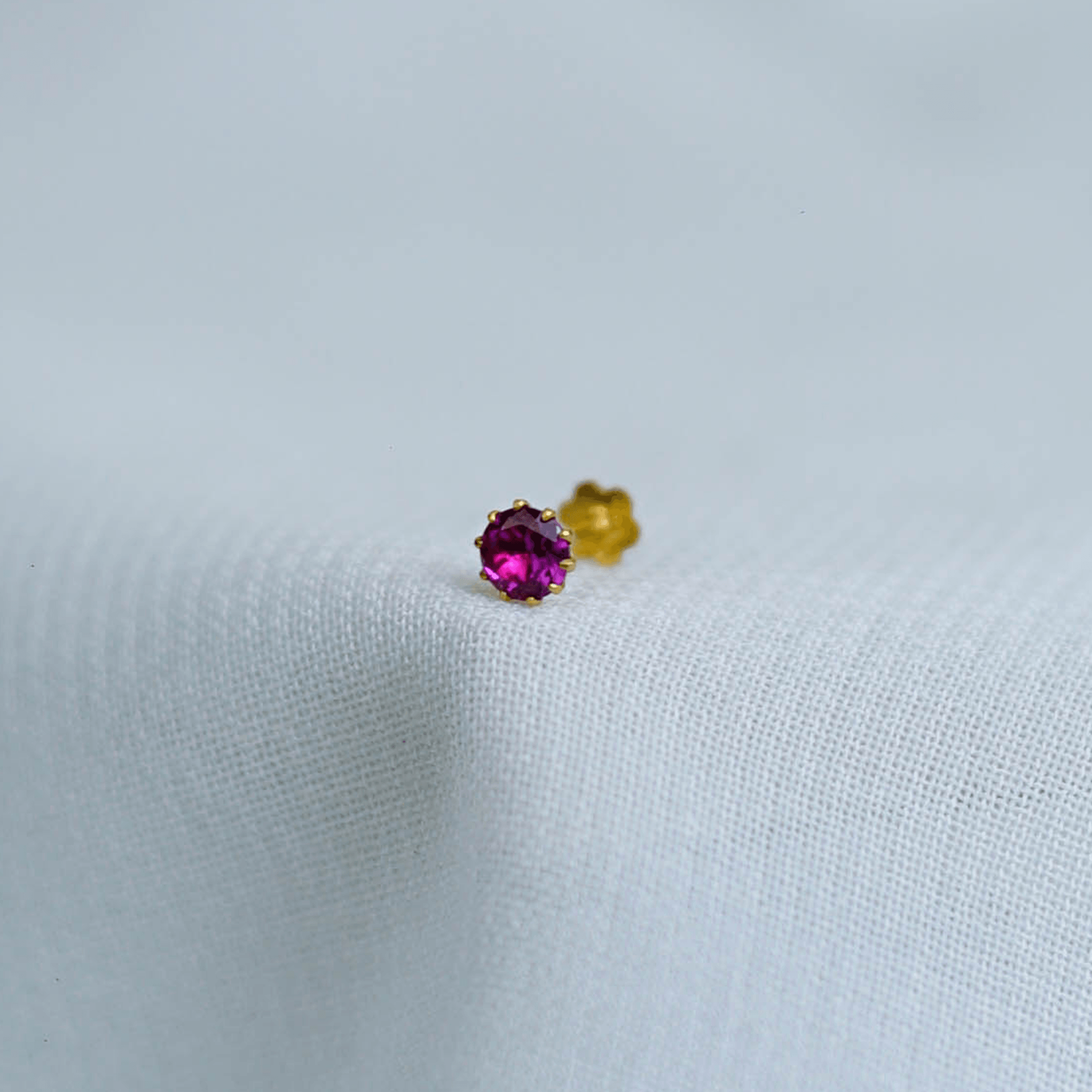 Magenta ruby Gold studs - AlShaikh Jewellers