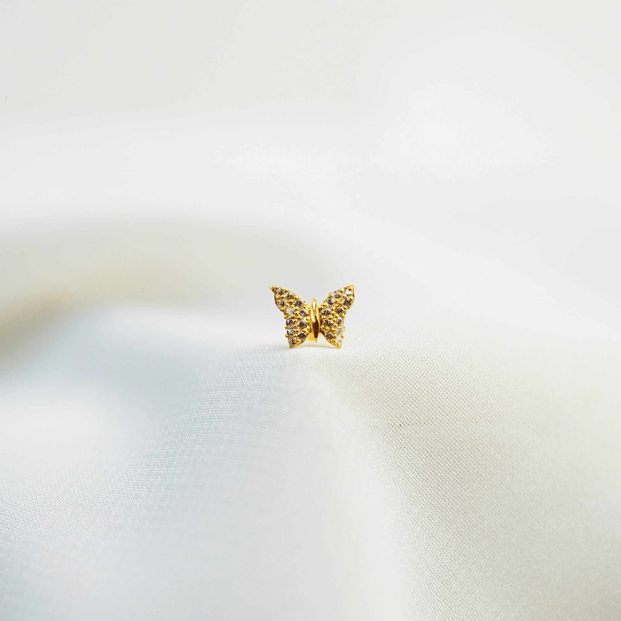 Pavé Butterfly Gold Studs - AlShaikh Jewellers