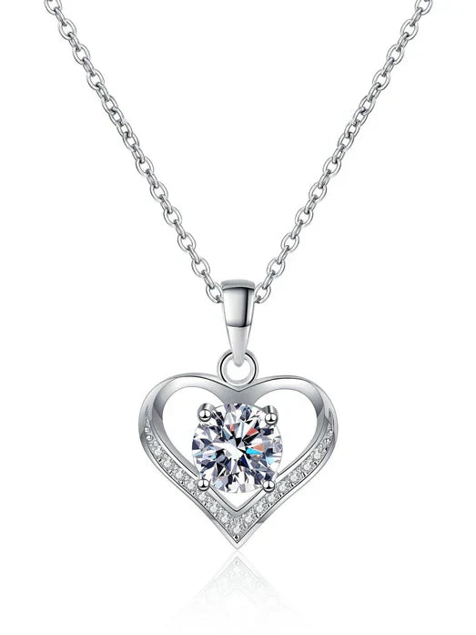 Moissanite Heart Pendant