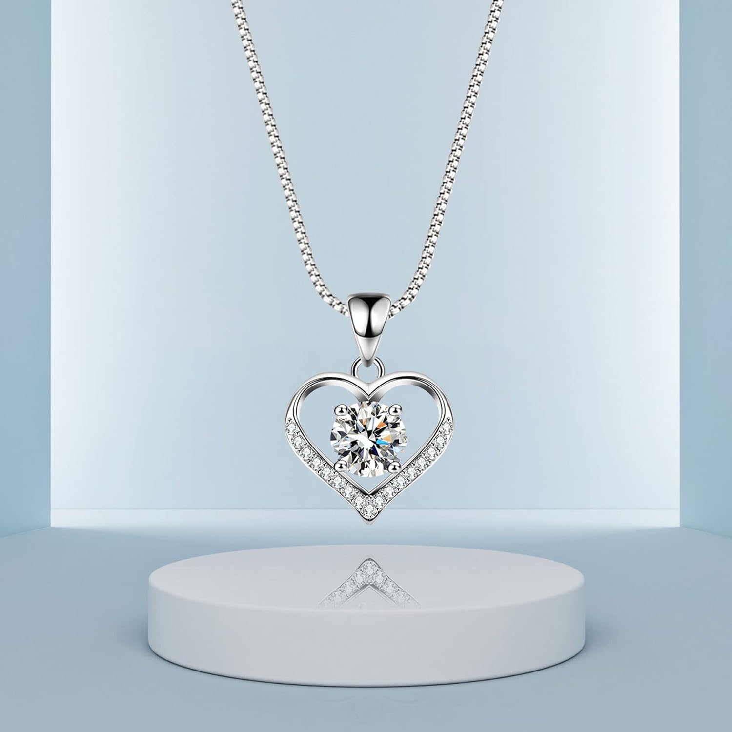 Moissanite Heart Pendant